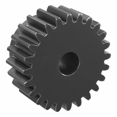 KHK GEARS Spur Gear: Module m 2, 24 Teeth, 12 mm Bore Dia, Black Oxide Coated Carbon Steel - Metric Spur Gears with Standard Hub