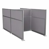 Modular cubicle wall system comprising 5 fabric panels in Cloud Gray. Overall width 72 in. Suitable for creating partitioned workstations in open-plan office environments, providing visual separation and sound absorption