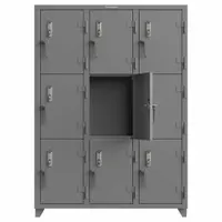 STRONG HOLD Locker: 54 in x 18 in x 75 in, 3 Tiers, 3 Units Wide, 9 Lockers, 18 in x 24 in, Steel (MPN 4.66-9D-18-3T-EK-L)