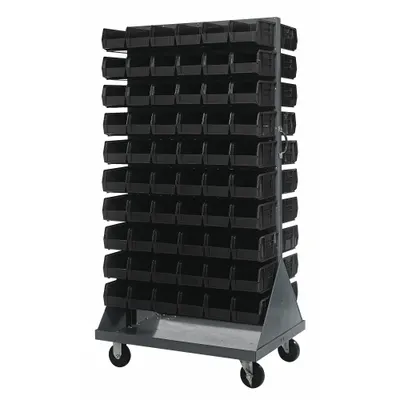 QUANTUM STORAGE SYSTEMS QMD-36H-230BK Vertical Mobile Louvered - Vertical Mobile Louvered Racks with Bins