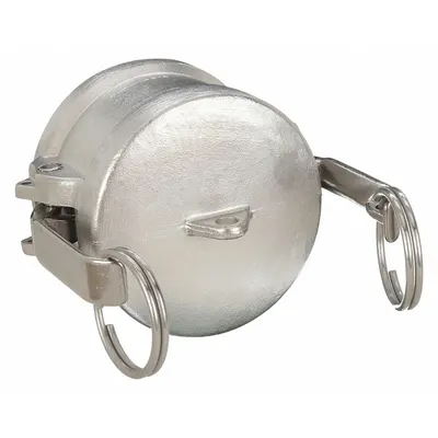 OEM Dust Cap: 2 in Coupling Size, 250 psi Max. Working Pressure @ 70 F, 2 9/16 in Overall Lg - Type DC Stainless Steel Cam & Groove Dust Caps