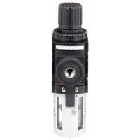 ARO Filter-Regulator: 1000 Series, 1/4 in NPT, 47 cfm, 5 micron, 0 psi to 60 psi, Manual Drain (MPN P39124-200)