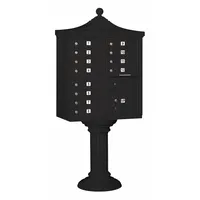 Cluster Box Unit: CBU, 13 Doors, Horizontal, 71 3/4 in H x 31 in W x 18 1/2 in D, Pedestal Mounting (MPN 3312R-BLK-U)
