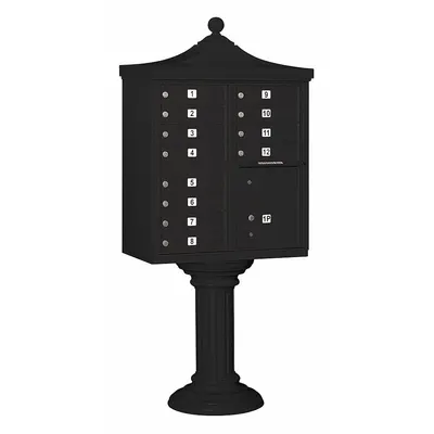 SALSBURY INDUSTRIES Cluster Box Unit: CBU, 13 Doors, Horizontal, 71 3/4 in H x 31 in W x 18 1/2 in D - Multi-Unit Mailboxes