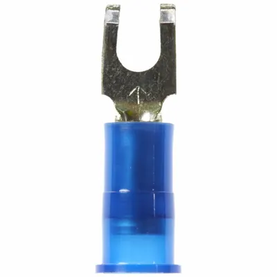 3M Fork Terminals: Blue, Nylon, #6 Stud Size, 16 AWG – 14 AWG Wire Range - Insulated Fork Terminals