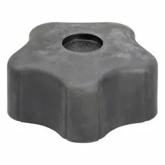 This 5-arm knob features a plastic body with a steel threaded insert, providing a secure grip for manual adjustment and clamping. With a 2.42 in diameter and 1/2"-13 thread, it is suited for use on machine tools, jigs, fixtures, and control panels where operators require ergonomic positioning or tightening.