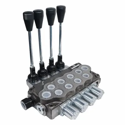 HYDRO CUSTOM Hydraulic Directional Control Valve: Four-Way / Three Positions - Manual Spool Monoblock Valves