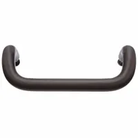 Offset door pull with a 10-inch height and bronze finish, constructed from aluminum. Suitable for commercial or industrial door applications where a durable, ergonomic grip is required