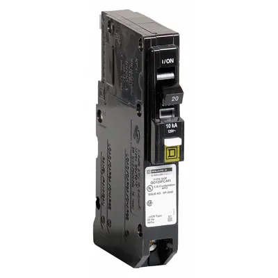 SQUARE D QO120VHPCAFI Miniature Circuit Breaker, 20 A, 1-Pole, 120V AC, 22kA - QO Series, Plug-In Square D Miniature Circuit Breakers