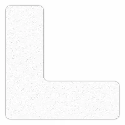 INCOM MANUFACTURING Floor Marking Tape: L, Solid, White, No Legend, 6 in x 6 in, 0.58 mil Tape Thick - L-Shaped Floor Marking Tape