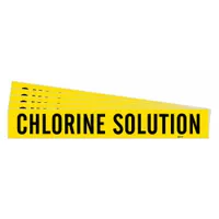 Pipe Marker: Chlorine Solution, Yellow, Black, Fits 8 in and Larger Pipe O.D., 1 Pipe Markers, 5 PK (MPN 7050-1HV-PK)