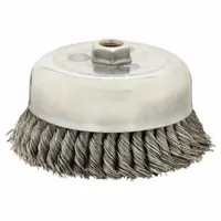 WEILER Double-Row Cup Brush: Twisted Steel, 6 in Dia, 0.023 in Fill Dia, 5/8"-11 Arbor (MPN 97443)