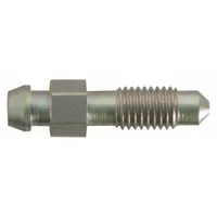 Steel brake bleeder screw with M7-1.0 thread and silver finish. Used to bleed air from hydraulic brake systems during maintenance. Supplied as a 5-piece pack