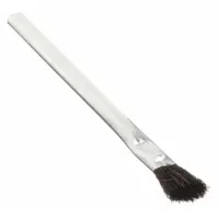 This brush features a horsehair fill set in an aluminum handle. It is used for applying acid or flux in soldering, brazing, and metalworking operations. The horsehair resists chemical corrosion, making it suitable for precision cleaning and flux application on joints and surfaces