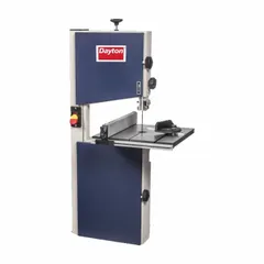 This manual vertical band saw is designed for cutting metal workpieces in fabrication and repair settings. It features a 9-1/2 in throat depth and operates at speeds from 250 to 450 SFPM. The saw offers a 0° to 45° miter capacity for angle cuts and notching. Powered by a 3.5 amp, 1 phase, 120V AC motor.