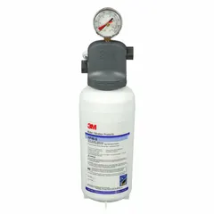 This high-flow filtration system uses a pleated membrane filter media to reduce sediment. With a flow rate of 2.5 gpm and an overall height of 14 7/8 inches, it is suitable for ice machine and refrigerator water filter applications.