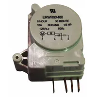 OEM replacement defrost control for GE refrigerators and freezers. Manages the defrost cycle to prevent ice buildup on evaporator coils, ensuring proper cooling operation