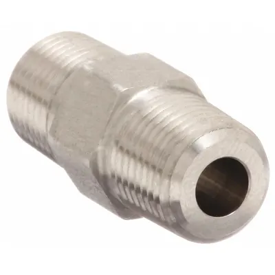 PARKER 1/8 FF-SS NPTF Male x Male Steel Hydraulic Hose Adapter - NPTF-to-NPTF Steel Hydraulic Hose Adapters