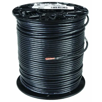 SOUTHWIRE Hookup Wire: 10 AWG Conductor Size, Black, 500 ft Overall Lg - Machine Tool Wires