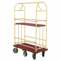 GLARO Bellman Cart: 1 in Frame Dia, 49 in Overall Lg, 25 in Overall Dp, 71 in Overall Ht, Red, Satin (MPN 5648-BE)