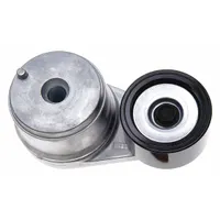 Self-adjusting belt tensioner with a single steel pulley, 3 in outside diameter. Rated for heavy-duty performance. Automatically maintains proper tension on engine accessory drive belts, reducing slippage and extending belt life
