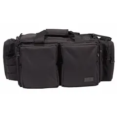 This bag is designed for transporting a pistol and associated gear. It features padded compartments to protect the firearm and accessories during transit. Constructed with rugged materials, it is suitable for use at shooting ranges.