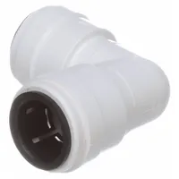 Polysulfone push-to-connect elbow fitting with 3/4 in OD x 3/4 in OD size and Push-to-Connect x Push-to-Connect configuration. Enables tool-free installation for secure tube connections in industrial fluid systems, such as pneumatic, water, or low-pressure lines