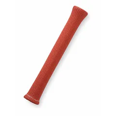 Expandable sleeving boot for spark plug protection, rated for extreme temperatures. Heat-reflective design accommodates bundles up to 0.82 in diameter. 7.5 in length, red color. Suitable for high-heat engine and machinery applications.