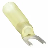 Fork Terminals: Yellow, Heat Shrink, #10 Stud Size, 12 AWG – 10 AWG Wire Range, Std Fork