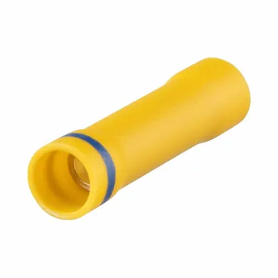 PANDUIT Butt Splice Connector: Yellow, Vinyl, For Wire Size 16 AWG – 10 AWG, 600 V - Insulated Butt Splice Connectors