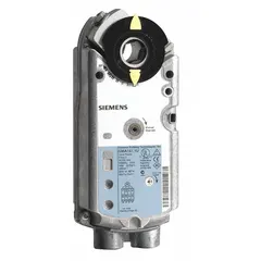 Proportional fail-safe damper actuator with spring return, delivering 62 in-lb torque. Operates on 24V AC/DC input with 3.5W power rating and provides 0 to 10V DC output signal. Features self-centering shaft coupling, CW/CCW rotation, and hardwired connection. Enclosure rated NEMA 1/IP54. Suitable for building automation systems controlling HVAC air dampers.