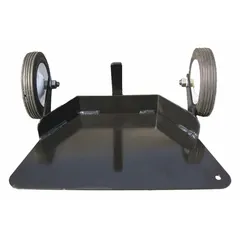 Black sign base mover with dimensions 14 in length, 12 in width, 10 in height. Includes one sign base peg with a 6 in depth. Used for repositioning or installing heavy sign bases in industrial and commercial settings, reducing manual handling strain.