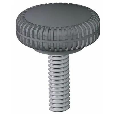 INNOVATIVE COMPONENTS Hand Knob: Knurled, Plastic w/ Steel Thread, 5/16"-18 Thread, 0.875 in Thread Lg - Knurled Knobs with Threaded Stud