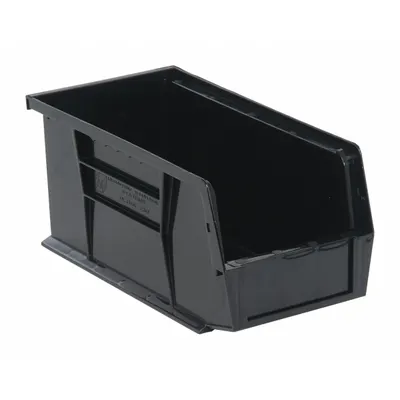 QUANTUM STORAGE SYSTEMS Hang and Stack Bin: 5 1/2 in x 10 7/8 in x 5 in, Black - Recycled Plastic Bins