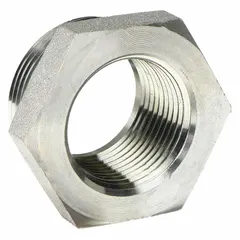 This threaded high-pressure pipe fitting is a straight connector with a 1-inch male NPT thread on one end and a 1-inch female NPT thread on the other. Constructed from carbon steel, it is rated for a maximum operating pressure of 3,000 psi. Used in hydraulic, pneumatic, and process piping systems to join male and female threaded components in straight runs.