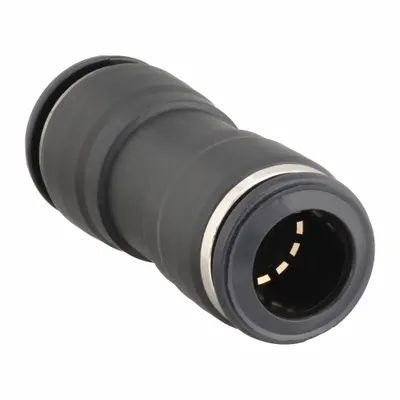 AIGNEP USA Push-to-Connect Adapter Fitting, 6 mm OD x 4 mm OD - Nylon & Nickel-Plated Brass Tube Fittings