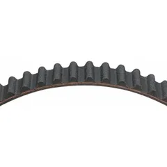 Timing belt and metric V-belt belt with fiberglass reinforcing cord. Effective length 1,076 mm, 0 ribs. Used in automotive engine timing drives to synchronize camshaft and crankshaft rotation.