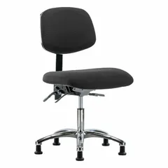 Fabric ESD Chair, Armless, Aluminum Base, 19-24 in Height