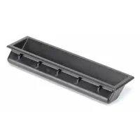 Recessed handle for Cres Cor oven cabinet doors. Provides a flush-mount grip to maintain a sanitary surface and prevent snags in commercial kitchen environments