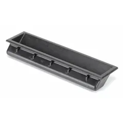 Recessed handle for Cres Cor oven cabinet doors. Provides a flush-mount grip to maintain a sanitary surface and prevent snags in commercial kitchen environments.