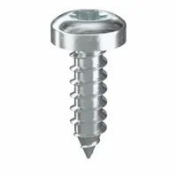 Sheet Metal Screw: #4 Size, 3/8 in Lg, Steel, Zinc-Plated, Torx®/Star, Pan, 100 PK (MPN 400800)