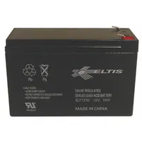 12VDC/7Ah sealed lead acid battery constructed with phenolic/fiberglass material. Designed as a backup power accessory for compatible power supply systems in security, access control, and industrial applications requiring continuous operation
