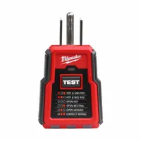 MILWAUKEE TOOL & EQUIPMENT GFCI Receptacle Tester: 110 V AC to 125 V AC, 5-15P, GFCI/Std, Light (MPN 2223-20)