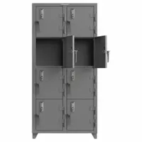 STRONG HOLD Locker: 36 in x 18 in x 75 in, 4 Tiers, 2 Units Wide, 8 Lockers, 18 in x 18 in, Steel (MPN 36-8D-18-4T-EK-L)