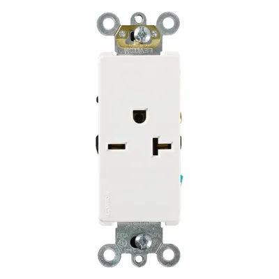 LEVITON Plugs and Receptacles: Single, 6-20, White, 250V AC, 20 A, 2 Pole / 3 Wire (MPN 16441-W) - General Purpose Receptacles