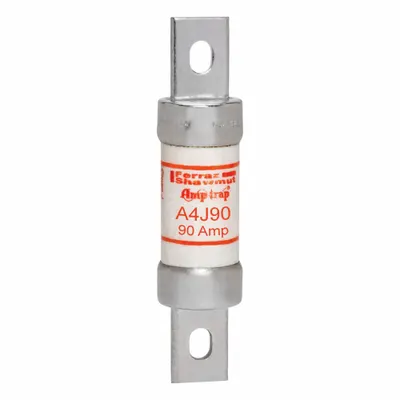 MERSEN Fuse: A4J Series, Class J, Blade Body, Fast-Acting, 90 A, 600 V AC, 300 V DC - Fast-Acting Bolt-On Fuses
