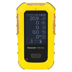 Portable multi-gas detector with integrated sampling pump, powered by a Lithium Ion battery. Features Bluetooth connectivity and ammonia detection capability. Rated IP66/IP68 for dust and water ingress protection. Suitable for confined-space entry and personal safety monitoring in industrial environments.