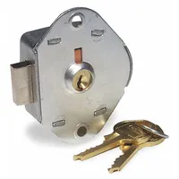 MASTER LOCK Deadbolt Lock: Silver, 7/32 in Mounting Hole Dia., 3/8 in Latch Bolt Projection (MPN 1710)