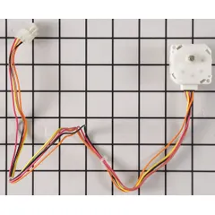 This ice dispenser door motor is a replacement component for refrigerators and freezers. It operates the dispenser door mechanism, opening and closing to allow ice dispensing. Suitable for use in residential and commercial refrigeration equipment.
