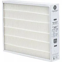 Pleated air filter for use in residential and light commercial HVAC systems. Captures airborne particles such as dust, pollen, and mold spores to help maintain indoor air quality and system efficiency. Standard replacement filter for furnaces and air handlers.